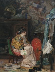 Ein Modell im Atelier des Künstlers von Vicente Palmaroli y Gónzalez