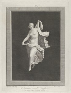 Eine teilweise nackte Bacchantin schreitet voran und hält die Enden ihres Gewandes, ca. 1795-1820 von Vicenzo Feoli