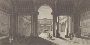 Ansicht des Innenhofs des Museo Pio-Clementino, ca. 1790-1827 von Vicenzo Feoli