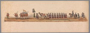 Historischer Umzug zum zweiten Jahrhundertfest der Universität Utrecht, 1836 (Platte 3) von Victor Adam