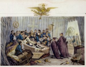 Die Öffnung des Sarges von Napoleon Bonaparte auf der Insel St. Helena am 16. Oktober 1840
