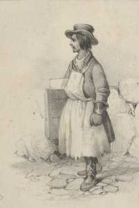 Mann mit Schürze und Hut, Mitte des 19. Jahrhunderts von Victor Adam