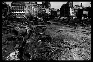 Abriss des Zentralmarktes in Paris, im August 1971 (s/w Foto)