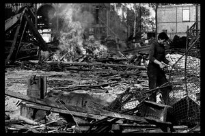 Abriss des Zentralmarktes in Paris, im August 1971 (s/w Foto)