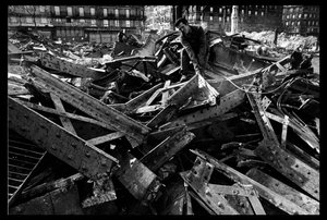 Abriss des Zentralmarktes in Paris, im August 1971 (s/w Foto)