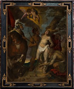 Pfarrkirche (Parochiekerk Sint-Walburga). Heiliger Sebastian. Öl auf Holz.