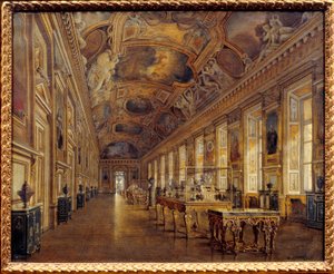 Ansicht der großen Galerie von Apollon im Louvre-Museum im Jahr 1880