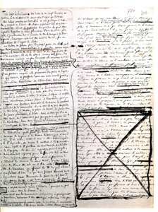 Autographische Seite von "Les Miserables" von Hugo. 1845-1861