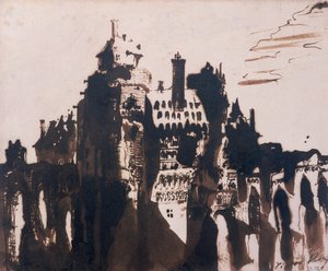 Schloss befestigt durch zwei Brücken