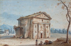 Römisches Grabmal in der römischen Landschaft der Via Appia von Victor Jean Nicolle