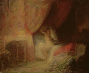 Schlafzimmerszene im Licht gebadet von Victor Lecomte