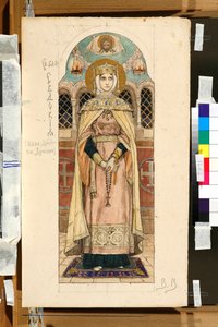 Porträt von Eudoxie Dimitrievna von Susdal (Studie für eine Freske der St. Wladimir-Kathedrale von Kiew) von Victor Mikhailovich Vasnetsov