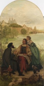 Ritter Hartmut von Kronberg bei dem Reformator Oecolampadius in Basel von Victor Müller