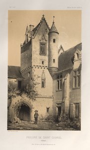 Architektur Pittoresque oder Denkmäler des 15. und 16. Jahrhunderts: Schlösser Frankreichs des 15. und 16. Jahrhunderts: Pl. 46, Priorat von Saint Gabriel (Calvados) von Victor Petit