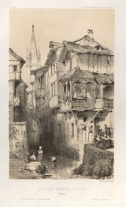 Architektur Pittoresque oder Denkmäler des 15. und 16. Jahrhunderts: Schlösser Frankreichs des 15. und 16. Jahrhunderts: Pl. 10, Alte Häuser in Tulle (Corrèze) von Victor Petit