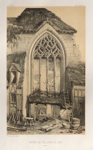 Architektur Pittoresque oder Denkmäler des 15. und 16. Jahrhunderts: Schlösser Frankreichs des 15. und 16. Jahrhunderts: Pl. 17, Ruine von St. Jean-Le-Bas (Aisne) von Victor Petit