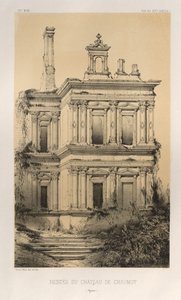 Architektur Pittoresque oder Denkmäler des 15. und 16. Jahrhunderts: Schlösser Frankreichs des 15. und 16. Jahrhunderts: Pl. 19, Überreste des Schlosses von Chaumot (Yonne) von Victor Petit