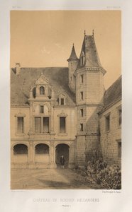 Architektur Pittoresque oder Denkmäler des 15. und 16. Jahrhunderts: Schlösser Frankreichs des 15. und 16. Jahrhunderts: Pl. 36, Schloss von Rocher Mezangers (Mayenne)