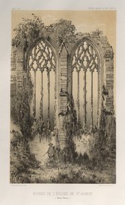 Architektur Pittoresque oder Denkmäler des 15. und 16. Jahrhunderts: Schlösser Frankreichs des 15. und 16. Jahrhunderts: Pl. 38, Ruinen der Kirche von St. Aubert (Haute-Marne)