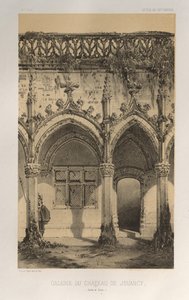 Architektur Pittoresque oder Denkmäler des 15. und 16. Jahrhunderts: Schlösser Frankreichs des 15. und 16. Jahrhunderts: Pl. 41, Galerie des Schlosses von Jouancy (Saône-et-Loire) von Victor Petit