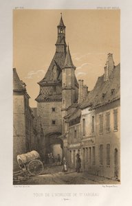 Architektur Pittoresque oder Denkmäler des 15. und 16. Jahrhunderts: Schlösser Frankreichs des 15. und 16. Jahrhunderts: Pl. 42, Uhrturm von St. Fargeau (Yonne) von Victor Petit