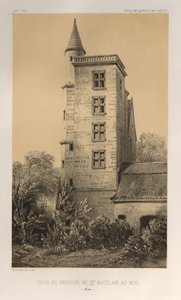 Architektur Pittoresque oder Denkmäler des 15. und 16. Jahrhunderts: Schlösser Frankreichs des 15. und 16. Jahrhunderts: Pl. 44, Turm des Priorats von St. Nicolas-Au-Bois (Aisne) von Victor Petit