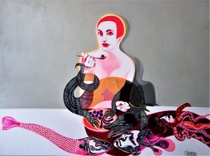 Surreale Frau in Meereslandschaft von Victor Tkachenko