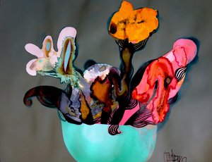 Lebhafte abstrakte Blumen von Victor Tkachenko