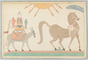 Das Pferd und der Esel, Illustration zu Äsops Fabeln von Victor Wilbour