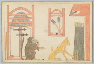 Der Affe und die Katze, Illustration zu Äsops Fabeln von Victor Wilbour
