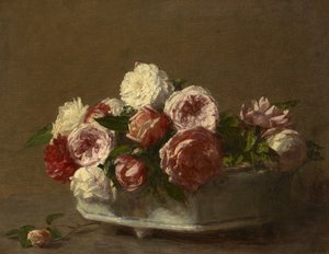 Rosen in einem Porzellanpflanzer, ca. 1875?-1900 von Victoria Dubourg