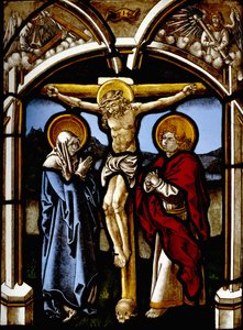 Die Kreuzigung mit der Jungfrau, St. Johannes und Engeln von Viet workshop of Hirschvogel the Elder