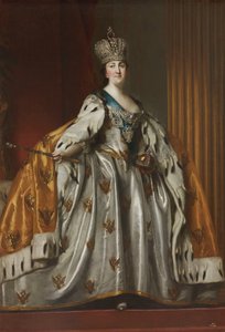 Porträt von Kaiserin Katharina II 1729-1796 in ihren Krönungsroben, nach 1762 von Vigilius Erichsen