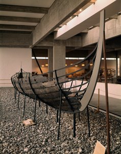 Wikingerschiff (Drakkar oder Langskip) gefunden im Roskilde-Fjord, Dänemark, um 1030