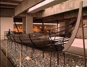 Wikingerschiff (Drakkar oder Langskip) gefunden im Roskilde-Fjord, Dänemark, um 1030