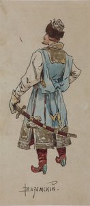 Kostümentwurf für die Oper Der Kaufmann Kalaschnikow von A. Rubinstein, 1901 von Viktor Andreyevich Simov