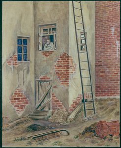 Bühnenbild für das Stück Die Niederungen von M. Gorki, 1902 von Viktor Andreyevich Simov