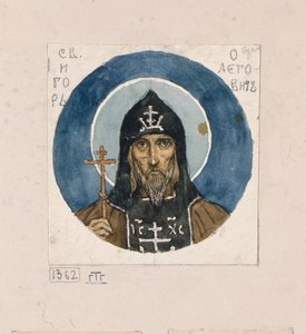 Heiliger Prinz Igor von Tschernigow, Studie für Fresken in der St. Wladimir-Kathedrale von Kiew, 1884-1889 von Viktor Mikhaylovich Vasnetsov