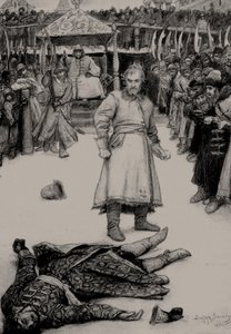 Illustration zum Gedicht Das Lied des Kaufmanns Kalaschnikow von M. Lermontow, 1891