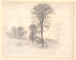 Landschaft mit verstreuten Bäumen. "Ryet" bei Farum See