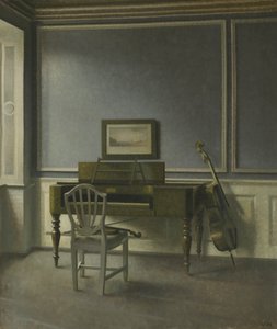 Innenraum. Der Musikraum, Strandgade 30 von Vilhelm Hammershøi