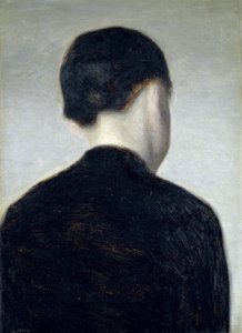Sitzende Figur, von hinten gesehen (Anna Hammershoi) 1884 von Vilhelm Hammershoi
