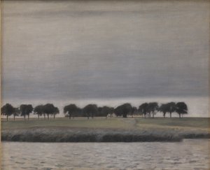 Studie für Sonne Regen, Gentofte-See von Vilhelm Hammershoi