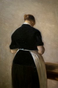 Studie einer stehenden Frau, Rückansicht von Vilhelm Hammershoi