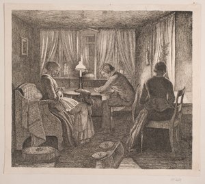 Interieur mit der Familie des Künstlers