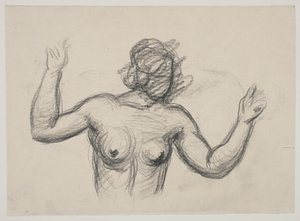 Weibliche Figur, Halbfigur, die die Arme hebt von Vilhelm Lundstrøm