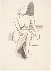 Sitzendes weibliches Modell, von vorne gesehen von Vilhelm Lundstrøm