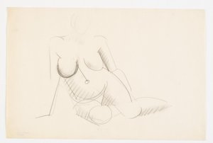 Sitzendes nacktes Modell, nach rechts gewandt von Vilhelm Lundstrøm