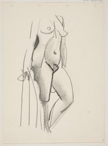 Stehende nackte Frau, nach rechts gewandt, Draperie in der Hand von Vilhelm Lundstrøm