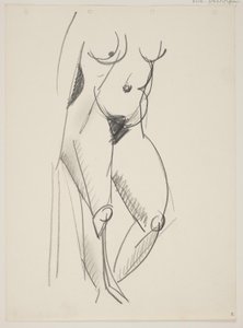 Stehende nackte Frau, nach rechts gewandt, Draperie in der Hand von Vilhelm Lundstrøm